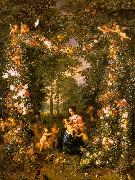 Jan Brueghel Holy Family in a Flower Fruit Wreath Sweden oil painting reproduction